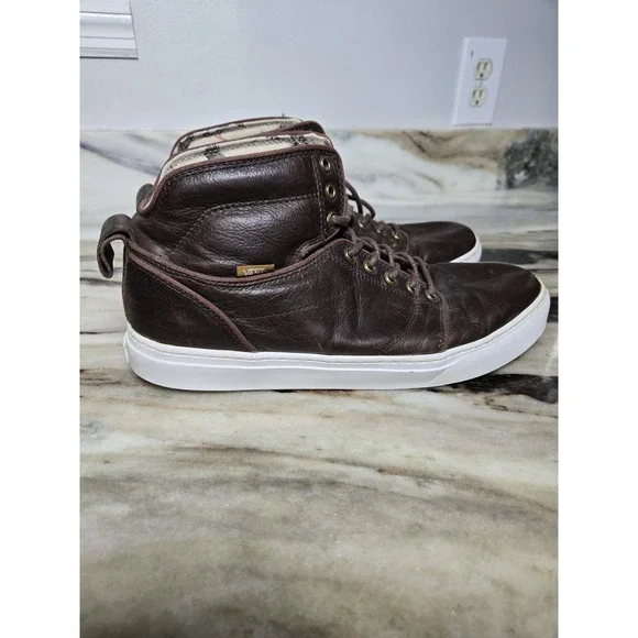 Vans Shoe Mens Size 11 Brown Leather Retro - Picture 10 of 14